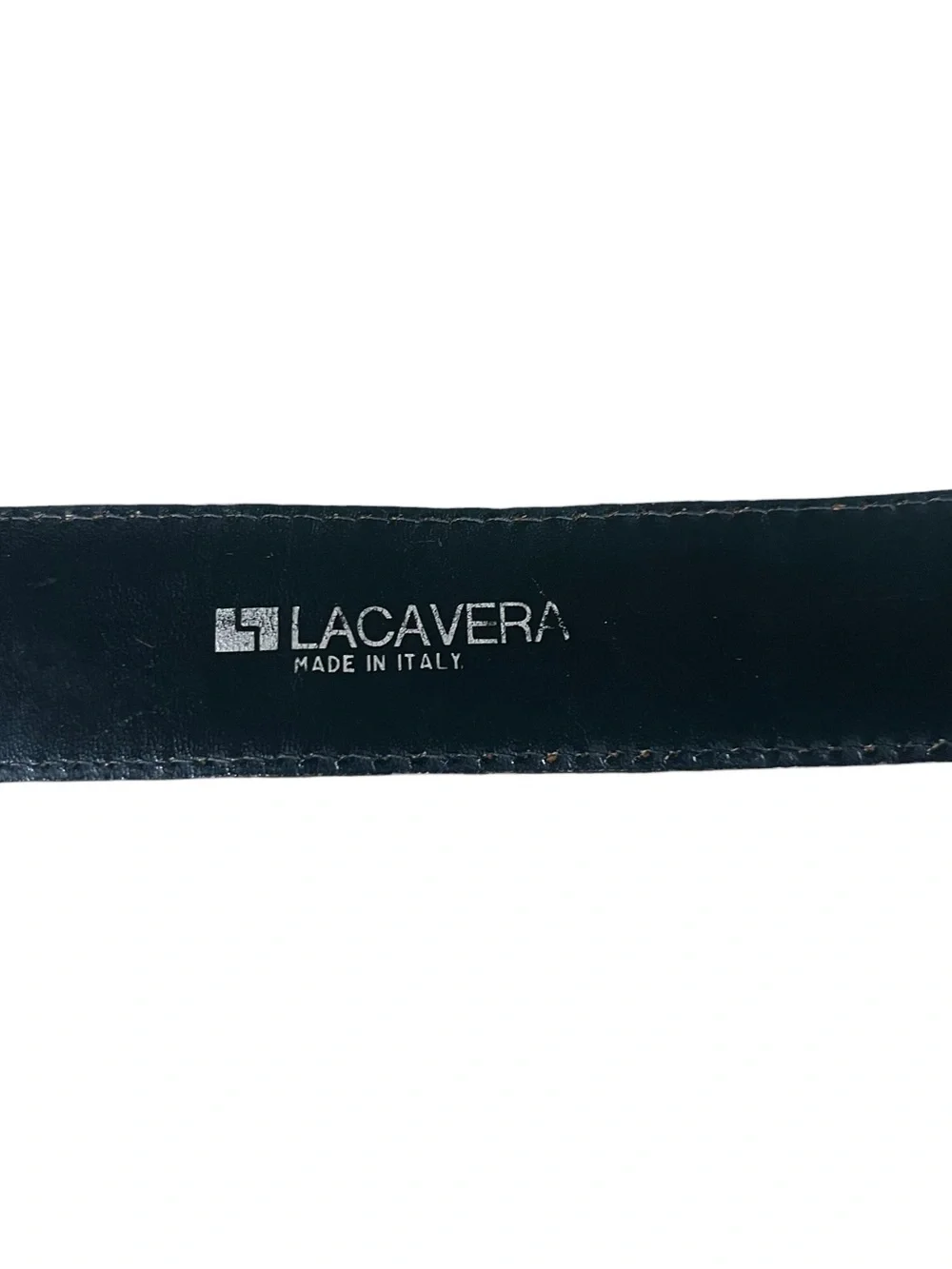 Lacavera Italy Python Embossed Leather Belt Brown Oval Buckle 35 in